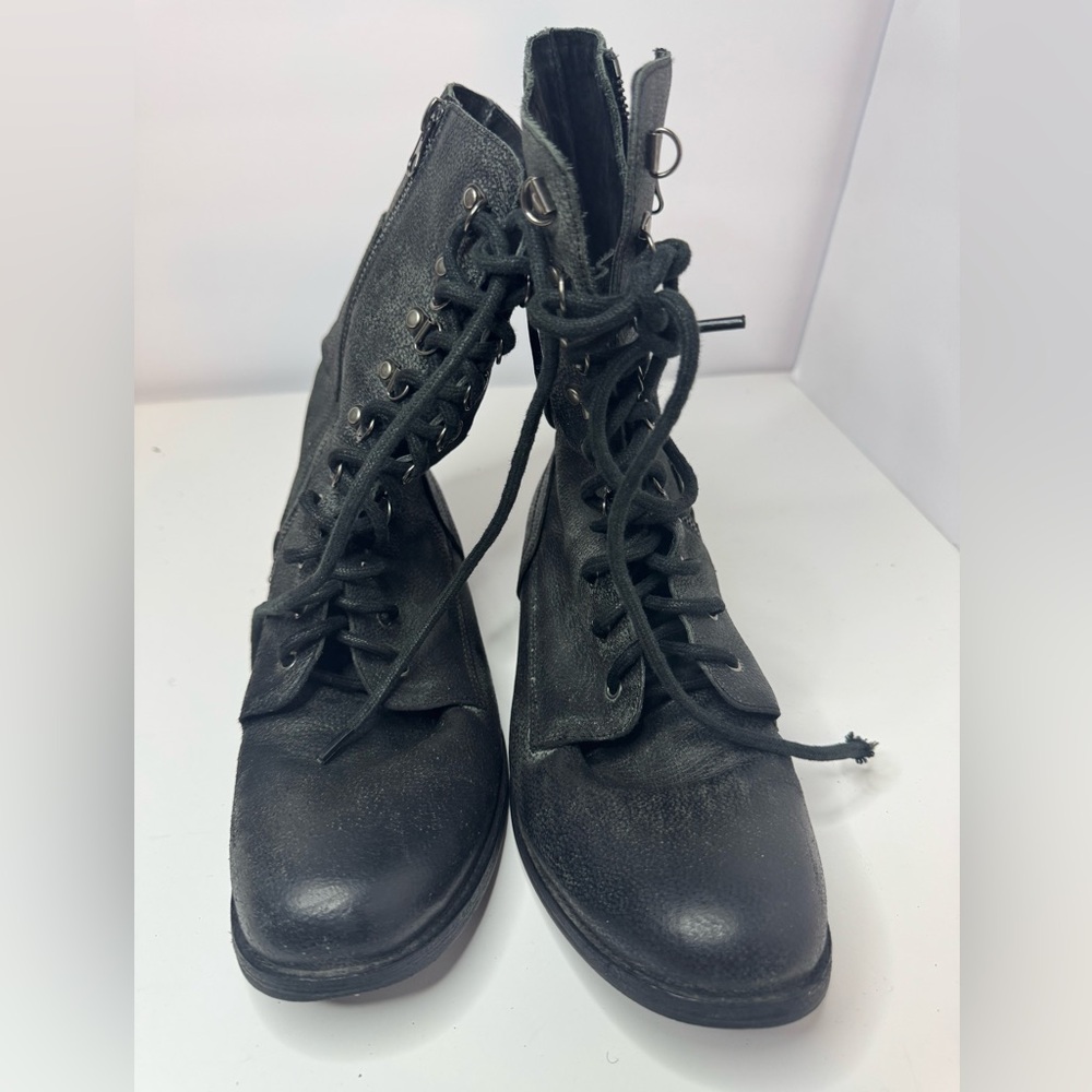 Jeffrey Campbell Black Lace-Up Ankle Boots Size 9.5